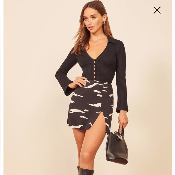 Reformation Luce Ribbed Button Front Top Size XS - Picture 7 of 13